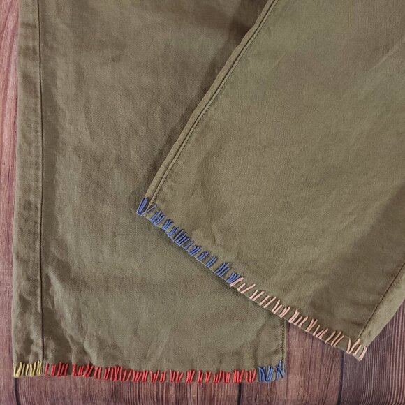 *READ* Johnny Was Womens Size Small Lounger Drawstring Pants Linen Blend Green - Picture 8 of 13